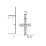 10K White Gold Diamond Latin Cross Pendant - Image 3