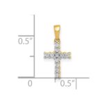 10K and Rhodium 1/10ct. Diamond Latin Cross Pendant - Image 3