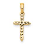 14k Polished 1/10 carat Diamond Cross Pendant - Image 3