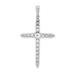 14k White Gold Polished 1/2 carat Diamond Cross Pendant - Image 3
