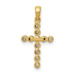 14k Polished 1/10 carat Diamond Cross Pendant - Image 3