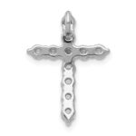 14k White Gold 3/4 carat Lab Grown Diamond VS/SI+ G+ Complete Cross Chain Slide Pendant - Image 3