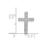 10K White Gold 1/6ct. Diamond Latin Cross Chain Slide - Image 4