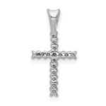 14k White Gold 1/6 carat Diamond Latin Cross Pendant - Image 3