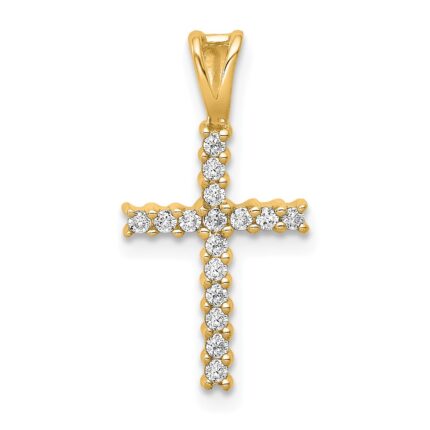 14k 1/6 carat Diamond Latin Cross Pendant