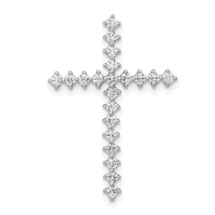 14k White Gold 3/8 carat Diamond Cross Chain Slide