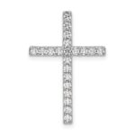 10k White Gold 1/2 carat Lab Grown Diamond VS/SI+ G+ Complete Cross Chain Slide Pendant