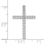 10k White Gold 1/2 carat Lab Grown Diamond VS/SI+ G+ Complete Cross Chain Slide Pendant - Image 4