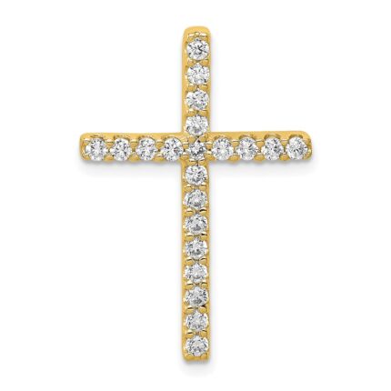 14k 1/2 carat Lab Grown Diamond VS/SI+ G+ Complete Cross Chain Slide Pendant