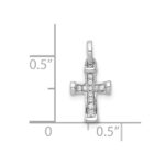 10K White Gold Small 1/20ct. Diamond Latin Cross Pendant - Image 4