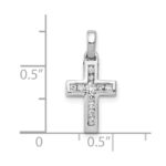 10K White Gold 1/6ct. Diamond Latin Cross Pendant - Image 4