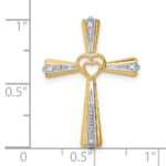 10K Rhodium Diamond Cross Pendant - Image 4