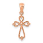 14K Rose Gold Diamond Accented Cross Pendant - Image 4