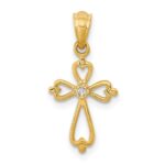 14k Diamond Accented Cross Pendant