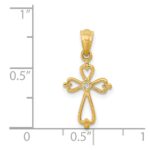 14k Diamond Accented Cross Pendant - Image 4