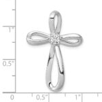 10K White Gold 1/6ct. Diamond Cross Chain Slide - Image 4
