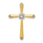 10K 1/20ct. w/Rhodium Diamond Cross Chain Slide