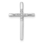 10K White Gold .03ct. Diamond Cross Chain Slide
