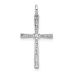 14k White Gold 1/10 carat Diamond Cross Pendant - Image 3