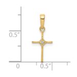 10K Small .01ct. Diamond Cross Pendant - Image 4