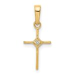 14k Small .01 carat Diamond Cross Pendant
