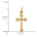 14k Small Diamond Budded Cross Pendant - Image 4