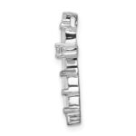 14k White Gold 1/3 carat Diamond Cross Chain Slide - Image 2
