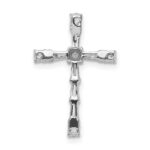 14k White Gold 1/3 carat Diamond Cross Chain Slide - Image 3