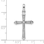 14k White Gold 1/5 carat Diamond Cross Pendant - Image 4
