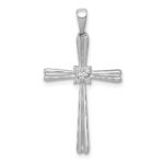 14k White Gold 1/20 carat Diamond Cross Pendant