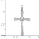 14k White Gold 1/20 carat Diamond Cross Pendant - Image 4