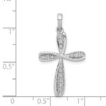 14k White Gold 1/15 carat Diamond Cross Pendant - Image 4