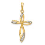 14k 1/15 carat Lab Grown Diamond VS/SI+ G+ Complete Cross Pendant