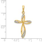 14k 1/10 carat Diamond Cross Pendant - Image 4
