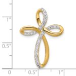 14k 1/3 carat Diamond Cross Omega Slide - Image 4