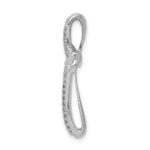 14k White Gold 1/4 carat Diamond Cross Chain Slide - Image 2