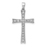 14k White Gold 1/5 carat Diamond Cross Pendant