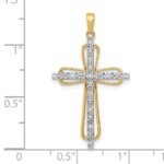 10K & rhodium Diamond Cross Pendant - Image 4