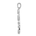 14k White Gold 1/4 carat Diamond Cross Pendant - Image 2