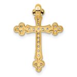 14k 1/3 carat Diamond Budded Cross Chain Slide - Image 3
