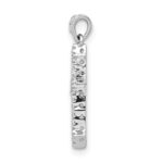 14k White Gold 1/10 carat Diamond Cross Pendant - Image 2