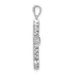 14k White Gold 1/4 carat Diamond Cross Pendant - Image 2