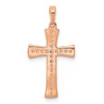 14k Rose Gold 1/10 carat Diamond Cross Pendant - Image 4