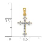 10K  1/10ct. Diamond Fleur de Lis Cross Pendant - Image 4