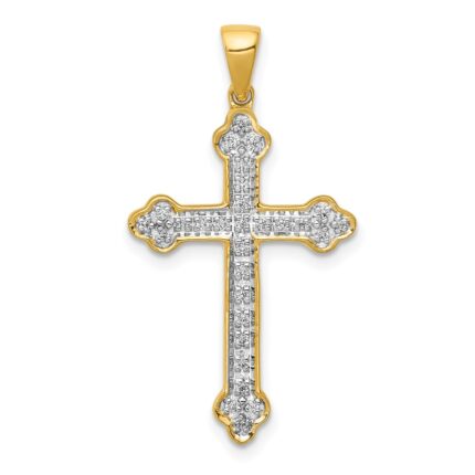 14k 1/10 carat Diamond Cross Pendant