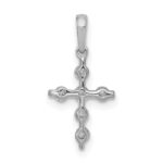 14k White Gold 1/6 carat Diamond Cross Pendant - Image 3