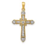 14k 1/6 carat Diamond Filigree Cross Pendant