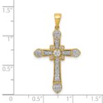 14k 1/3 carat Diamond Filigree Cross Pendant - Image 4