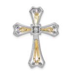 14k Two-Tone 1/3 carat Diamond Cross Chain Slide - Image 3