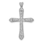 14k White Gold 1/3 carat Diamond Cross Pendant